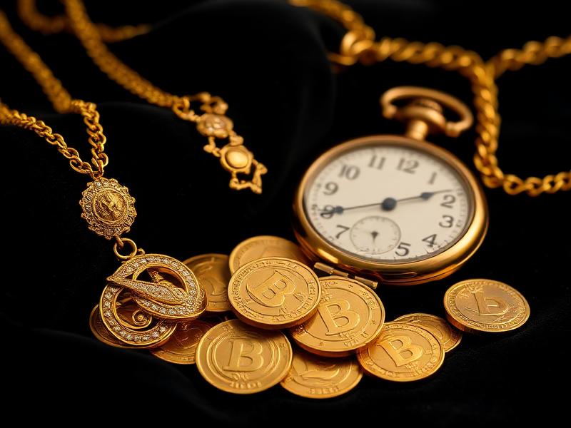 Goldschmuck und Münzen